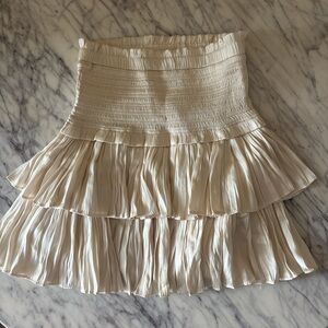 Chic Cream Tiered Mini Skirt